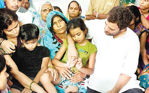 Congress Vice President Rahul Gandhi meets martyr's family